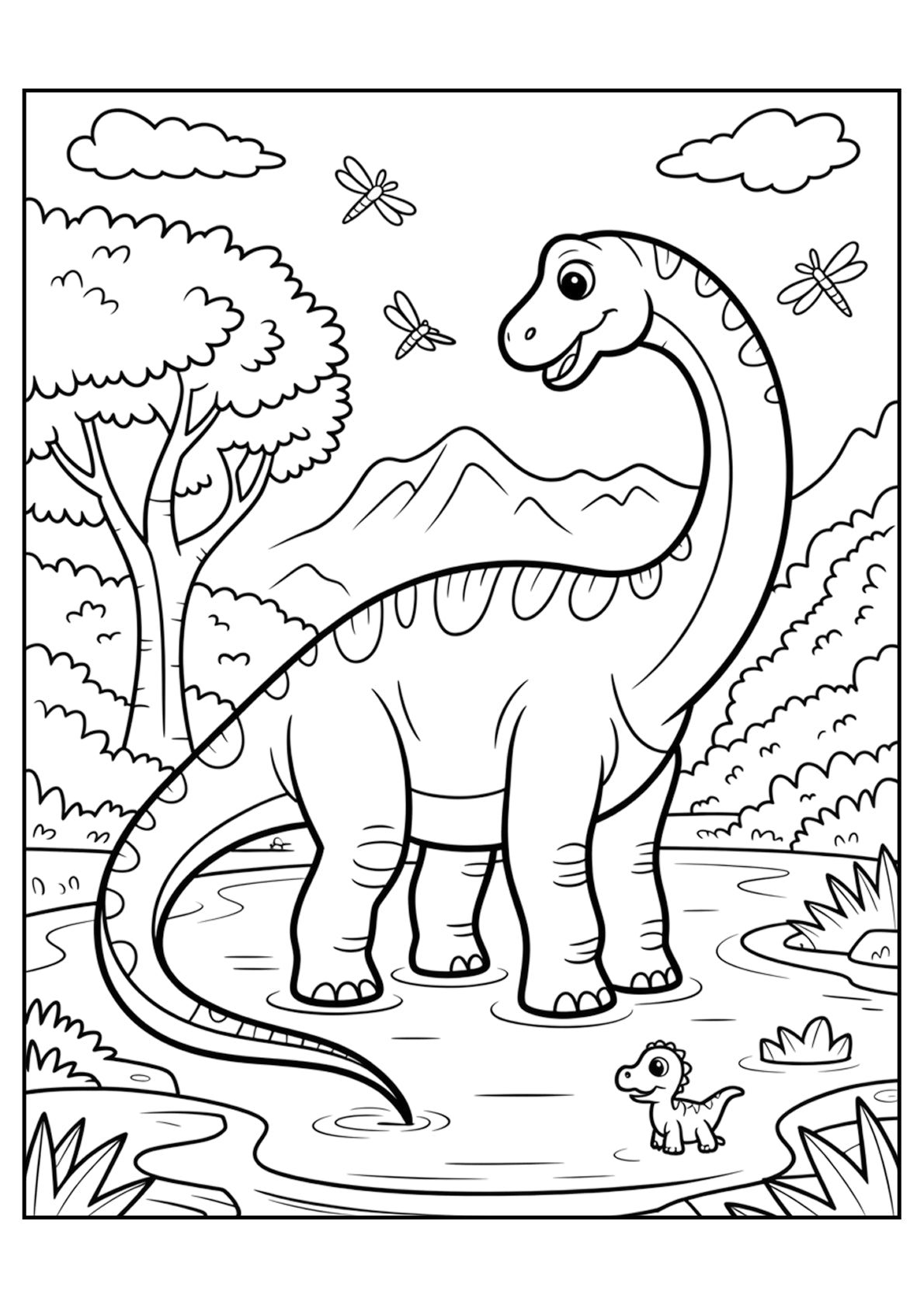 Detalus spalvinimo rinkinys: Dinozaurai