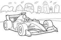 Formulės 1 bolidas – Formulės 1 greičio spalvinimo paveiksliukas
