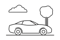 Pastatytas aptakus, žemas sportinis automobilis – sportinių automobilių spalvinimo paveiksliukas