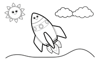Raketos pilotas – raketos nuotykių spalvinimo paveiksliukas