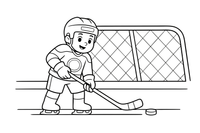 Žaidėjas perduoda ritulį – ledo ritulio spalvinimo paveiksliukas
