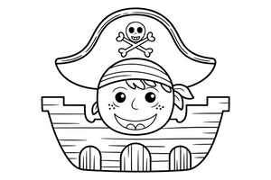 Piratų fortas – piratų forto spalvinimo paveiksliukas