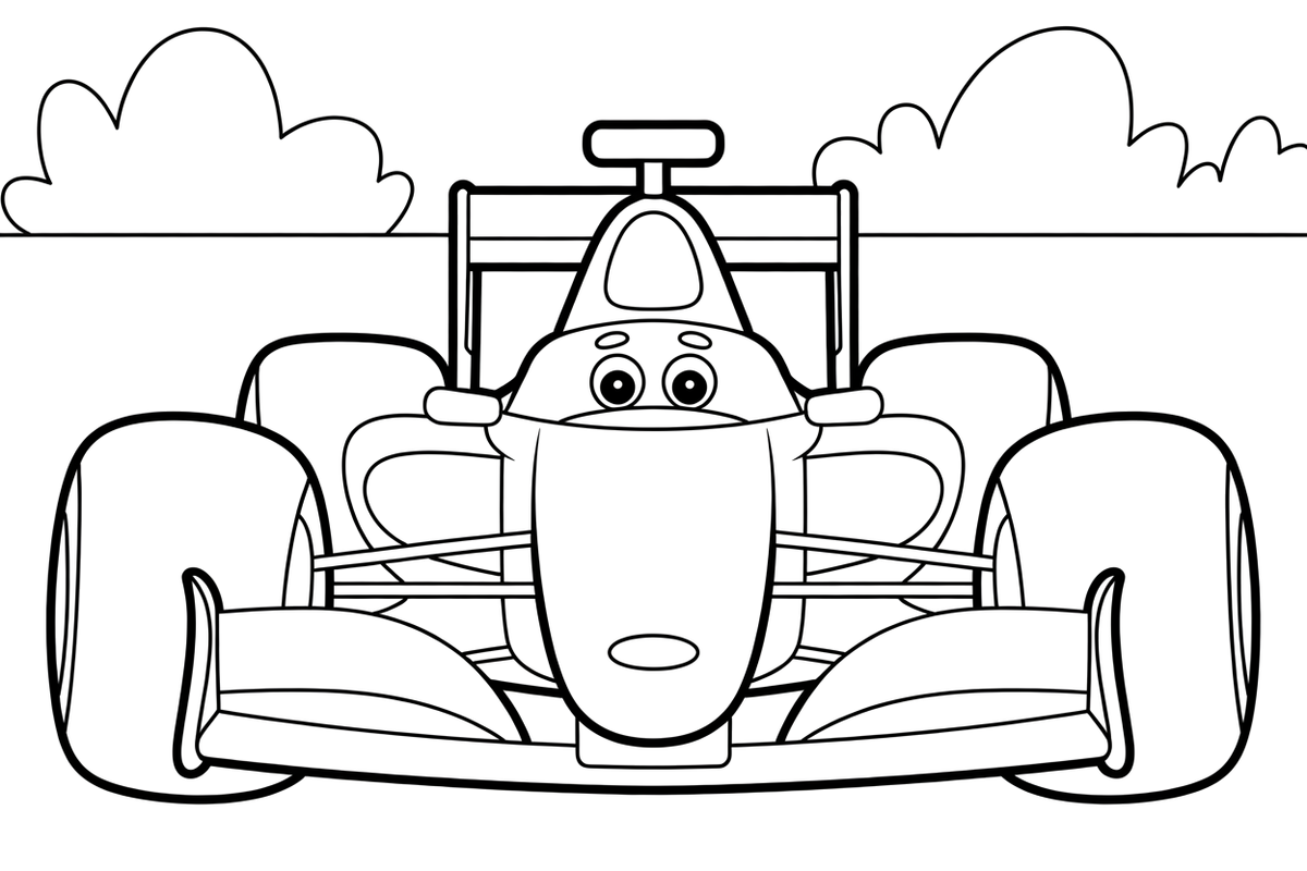 Formulės 1 bolidas – Formulės 1 greičio spalvinimo paveiksliukas