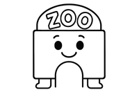 Zoologijos sodas – dienos zoologijos sode spalvinimo paveiksliukas