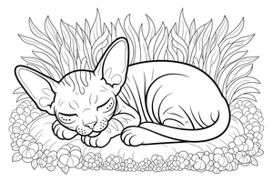 Sleeping Sphynx – Sphynx Kittens coloring page