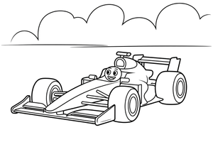 Formulės 1 sustojimas boksuose – Formulės 1 greičio spalvinimo paveiksliukas
