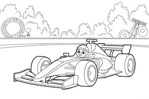 Formulės 1 lenktynių startas – Formulės 1 greičio spalvinimo paveiksliukas
