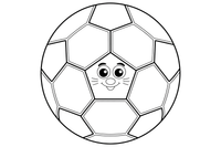 Futbolo kamuolys (vienas daiktas) – energingo futbolininko spalvinimo paveiksliukas