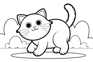 Ragdoll katė laipioja – žaidžiančios Ragdoll katės spalvinimo paveiksliukas