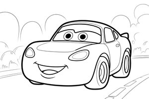 Automobilis mieste – automobilių mieste spalvinimo paveiksliukas