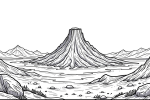 Mars Volcano – Mars coloring page