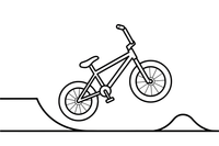 BMX dviratis atlieka triuką ore – sportinių automobilių spalvinimo paveiksliukas