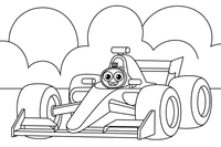 Formulė 1 su sekundmačiu – Formulės 1 varžybų vaizdų spalvinimo paveiksliukas