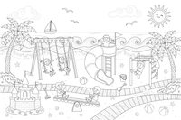 A playground by the beach – Playground coloring page